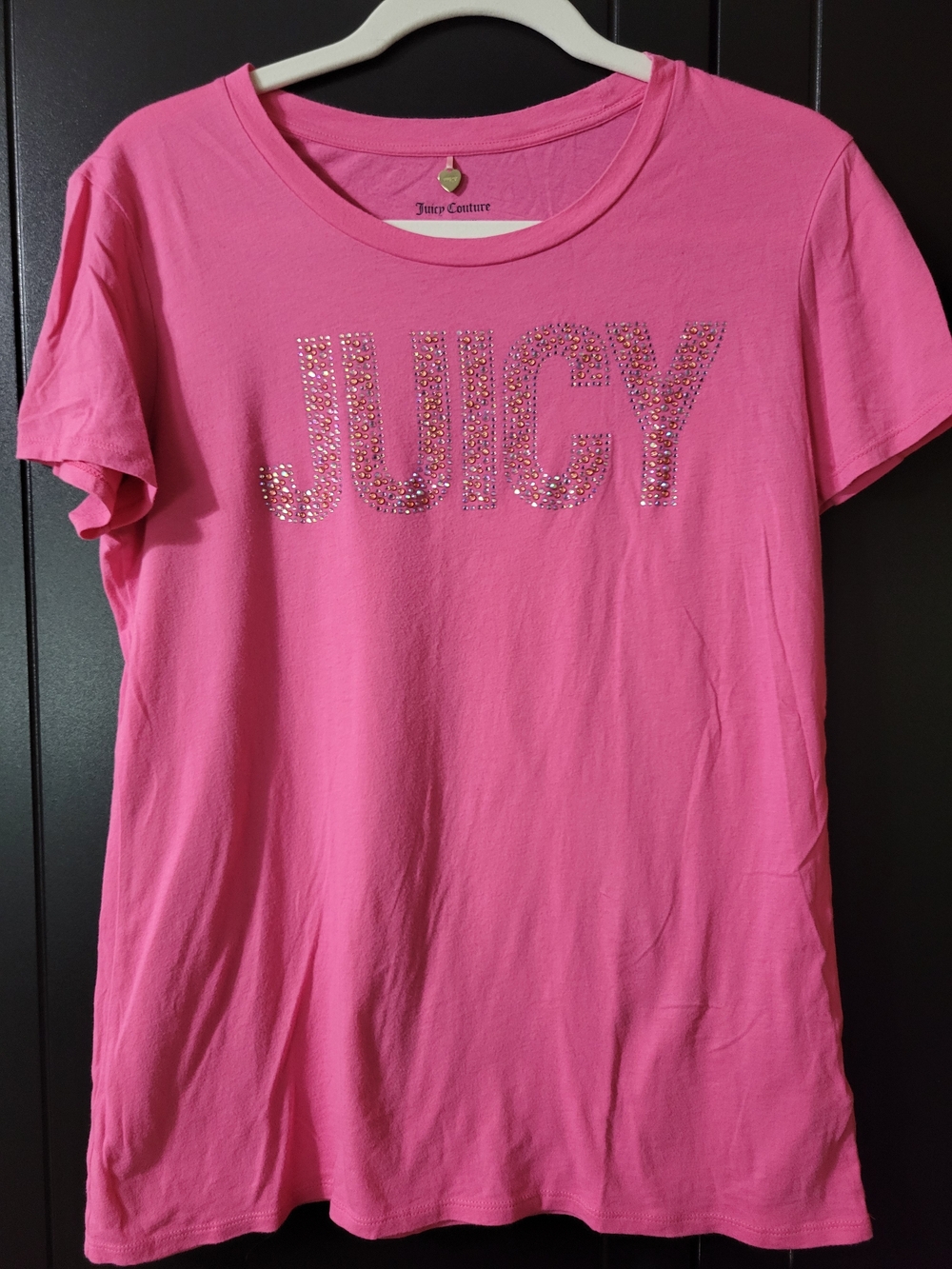 Juicy Couture Hot Pink Rhinestone 'JUICY' Tee